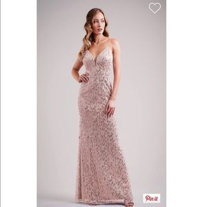 Striped Sequin Spaghetti Strap Fit-and-Flare